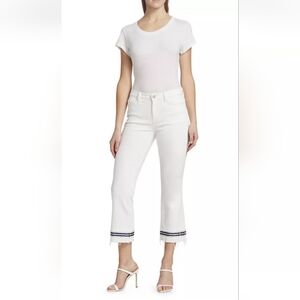 L'agence Jada Cropped Tape Jeans Pants in White